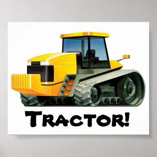 Poster Grand tracteur jaune (Devant)