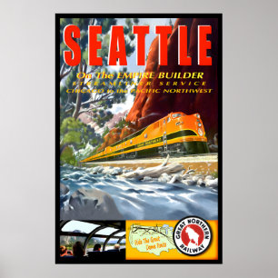Poster Grand Train de la Northern Rail EMPIRE BUILDER Nou