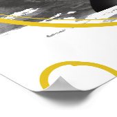 Poster GRAND UN graphique de jalons Noir Blanc Jaune (Coin)