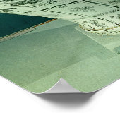 Poster Grand vase "Kuoan" décoré de fleurs bleues (Coin)