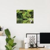 Poster Grande Aigrette Pêche - Beau Paysage (Bureau à domicile)