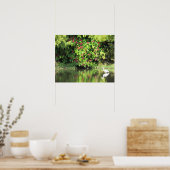 Poster Grande Aigrette Pêche - Beau Paysage (Cuisine)