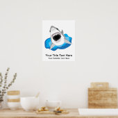 Poster Grande attaque de requin blanc (Cuisine)