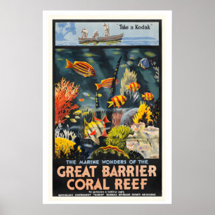 Poster Grande barrière de corail Queensland Australie