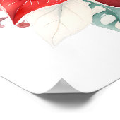 Poster Grande Belle Rouge Poinsettia Fleur de Noël (Coin)