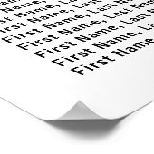 Poster Grande carte de siège Mariage rose floral de 20 ta (Coin)