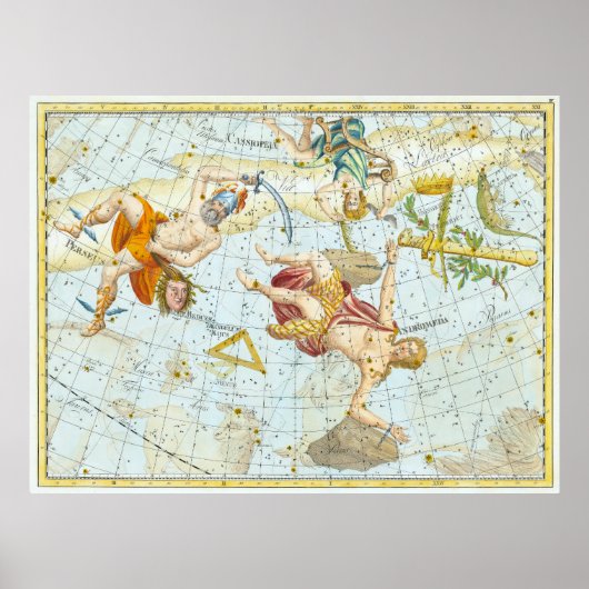 Poster Grande carte des étoiles (1801) (Devant)