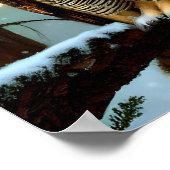 Poster Grande Chouette à cornes en Art numérique d'hiver (Coin)