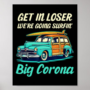 Poster Grande Corona Del Mar Plage Surf Fille Femmes Homm