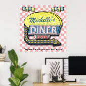 Poster Grande Créez votre propre menu Retro 50 personnali (Bureau à domicile)