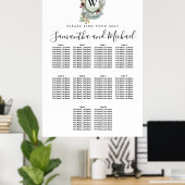 Poster Grande crête florale rouge 10 tables (Bureau à domicile)