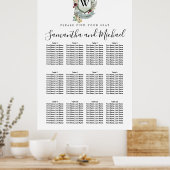 Poster Grande crête florale rouge 12 tables (Cuisine)