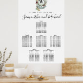 Poster Grande crête florale rouge 6 tables (Cuisine)