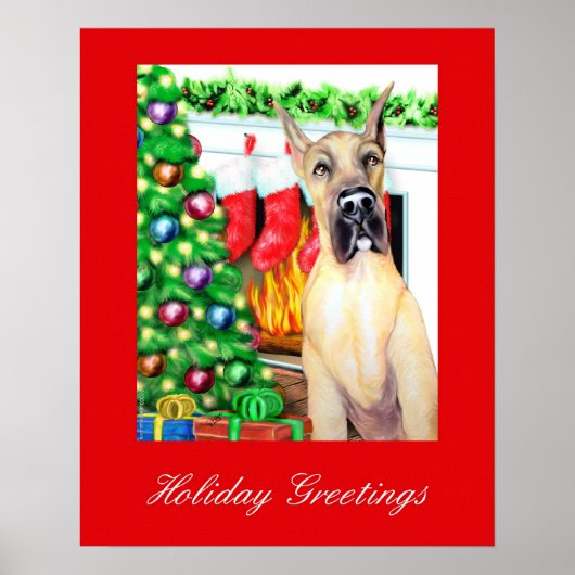 Poster Grande Dane Stockings Fawn (Devant)