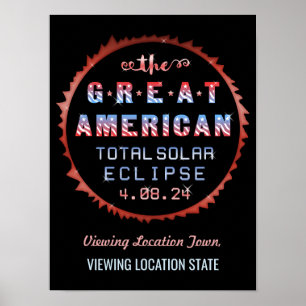 Poster Grande éclipse solaire totale américaine le 21