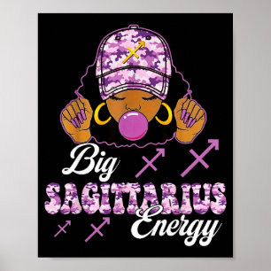 Poster Grande Énergie Sagittaire Fille Afro Avec Camoufla