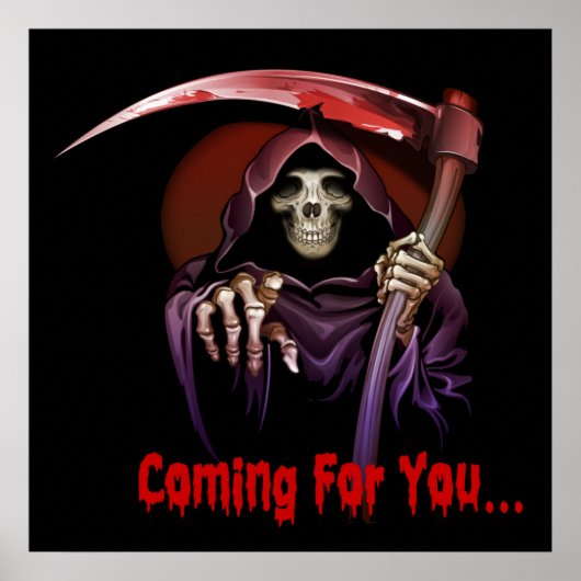 Poster Grande Faucheuse Venant Pour Vous Halloween (Devant)