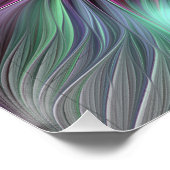 Poster Grande Fleur colorée Abstraite Trippy Fractal Art (Coin)