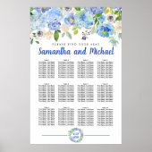 Poster Grande Hydrangée Bleue 12-Table (Devant)