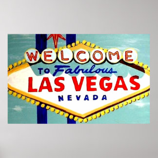 POSTER GRANDE MAIN PEINTE LAS VEGAS SIGNE JOUR
