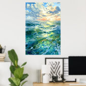 Poster Grande mer au coucher du soleil | Ai (Bureau à domicile)