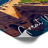 Poster Grande Muraille Chine Art illustration de voyage v (Coin)