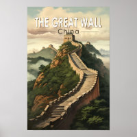 Grande Muraille de Chine Art de Voyage Vintage