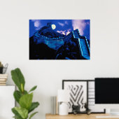 Poster Grande Muraille de Chine avec lune (Bureau à domicile)