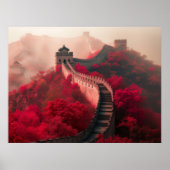 Poster Grande Muraille de Chine en automne - Rouge Pittor (Devant)