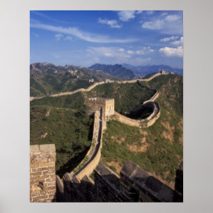 Poster Grande Muraille sinuant à travers la montagne,