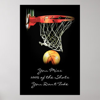 Poster Grande oeuvre Motivation Citation Basketball Poste
