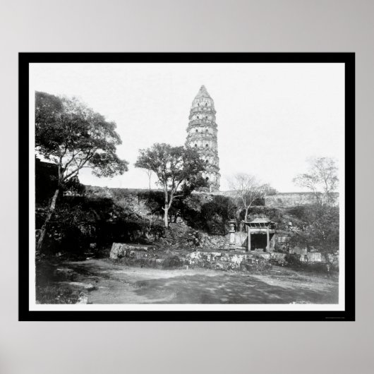 Poster Grande pagode à Soochow, Chine 1898 (Devant)