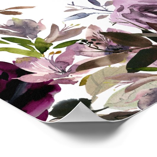 Poster Grande Plaine rose violet Plaine 7 tables (Coin)