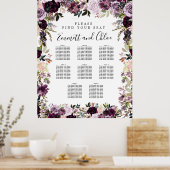Poster Grande Plaine rose violet Plaine 8 tables (Cuisine)