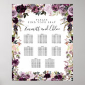 Poster Grande Plaine rose violet Plaine 8 tables (Devant)