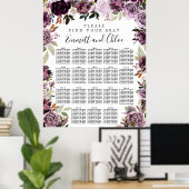 Poster Grande Plaine rose violet Plaine de 18 tables (Bureau à domicile)