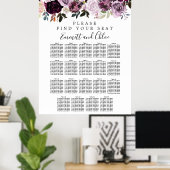 Poster Grande Plaine rose violet Plaine de 19 tables (Bureau à domicile)