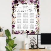 Poster Grande Plaine rose violet Plaine de 9 tables (Bureau à domicile)