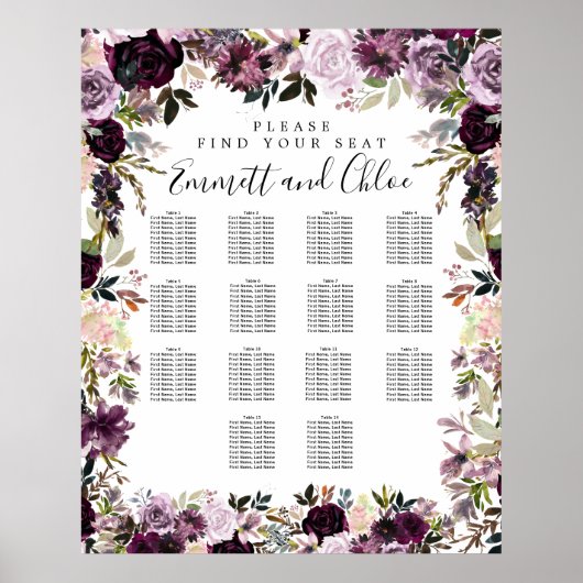 Poster Grande Plaine rose violet Plaine Plante 14 Table (Devant)