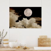 Poster Grande Pleine lune passant derrière les nuages (Cuisine)