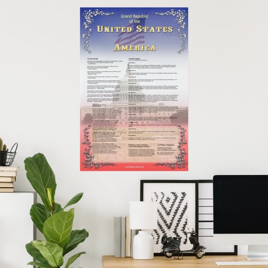 Poster Grande République des États-Unis (Bureau à domicile)