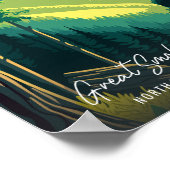 Poster Grande Smoky Mountains illustration de voyage vint (Coin)