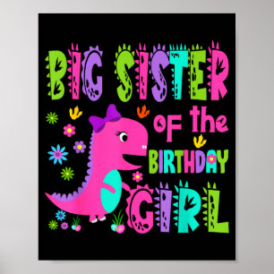 Poster Grande sœur de la fille qui fête son anniversaire