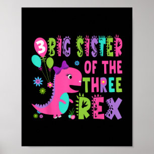 Poster Grande Soeur Des Trois Rex Dinosaur T-rex 3e Bir