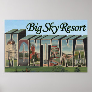 Poster Grande station de vacances de ciel, Montana -