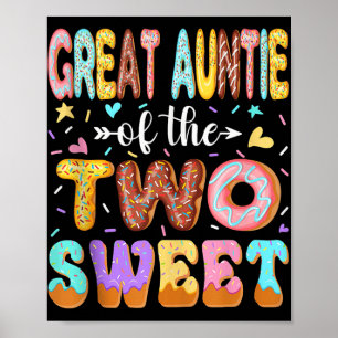 Poster Grande Tante Des Deux Sweet 2e Anniversaire Fille