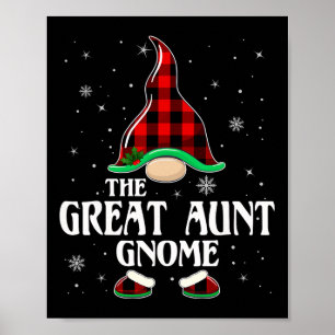 Poster Grande tante Gnomo Buffalo Plaid Family Group Chri
