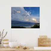 Poster Grande tempête estivale au-dessus de l'eau bleue c (Cuisine)