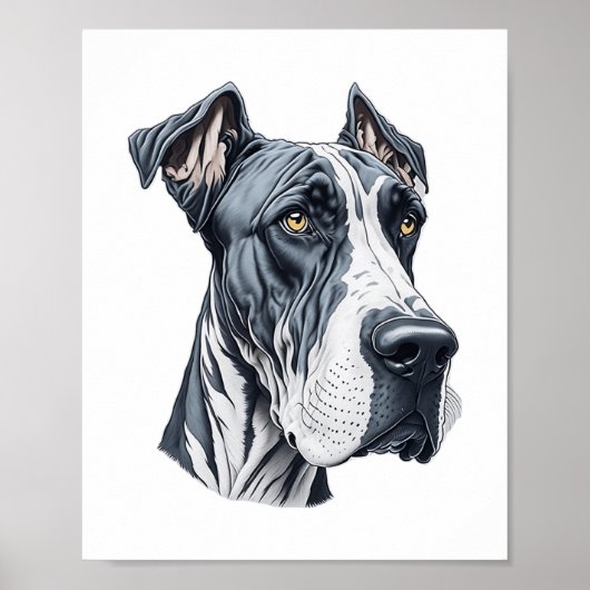 Poster Grande tête de Danse Stylisée (Devant)