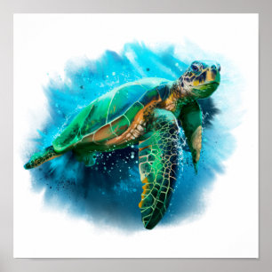 Poster Grande tortue de mer